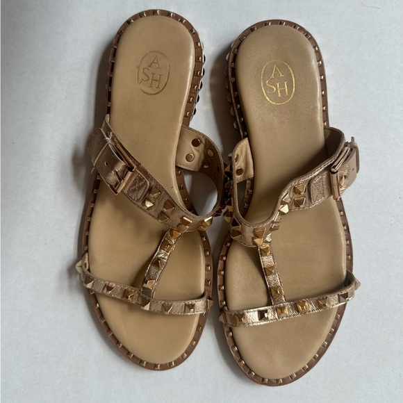 ASH “Prince” Studded Rose Gold Metallic Sandals Size 38 (8) Excellent Condition! - Picture 7 of 12